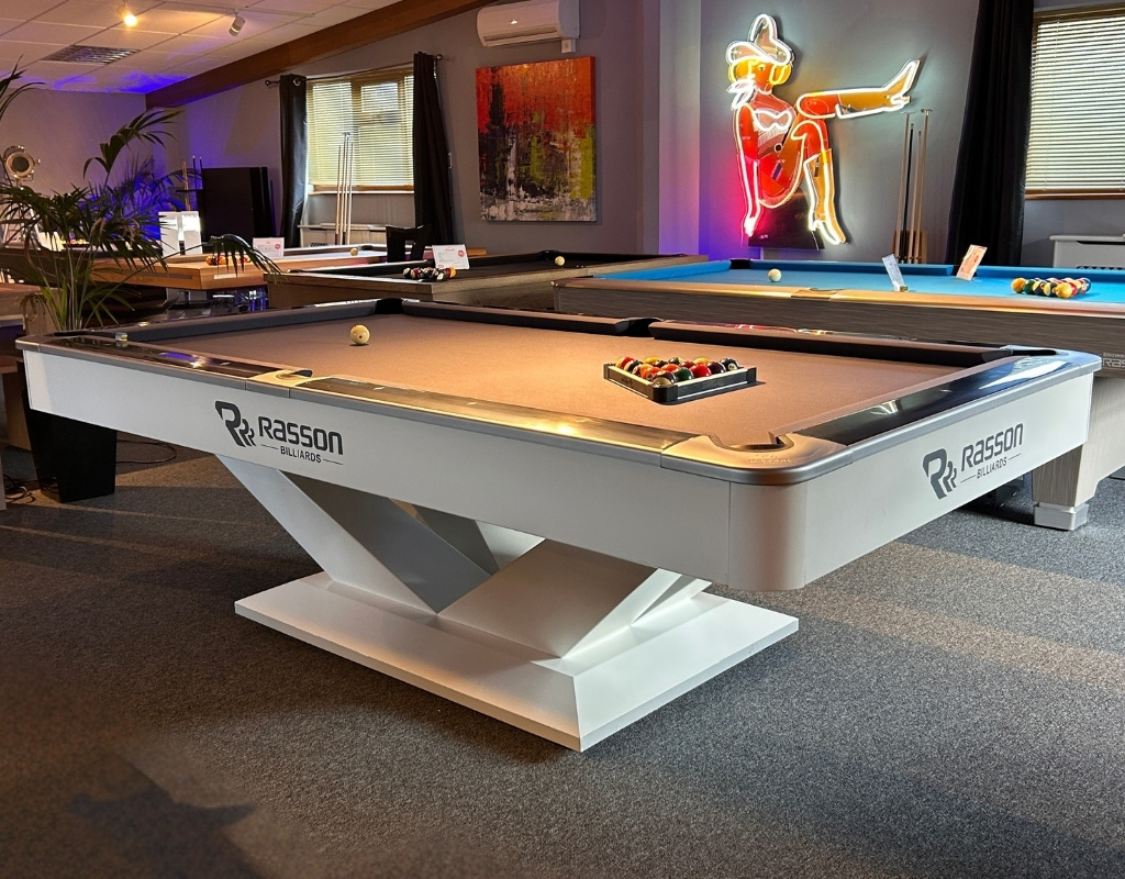 Rasson Victory II American Pool Table: White Finish - 8ft | Free